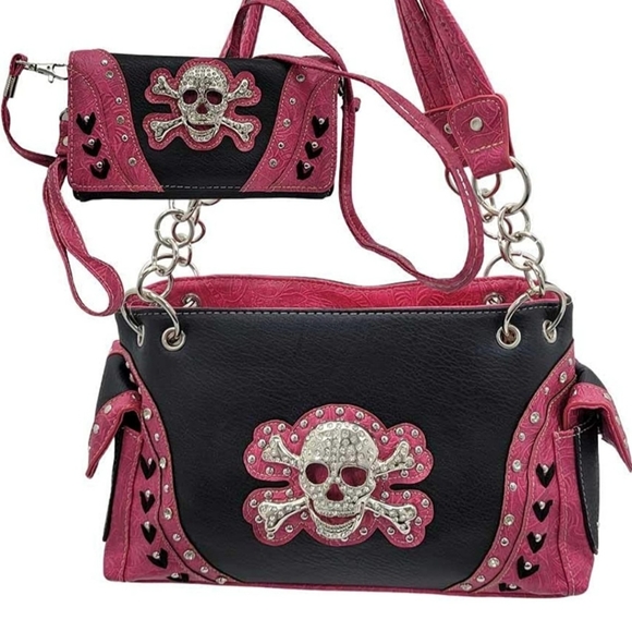 Bags Pink And Black Skull Conceal Carry Purse Poshmark